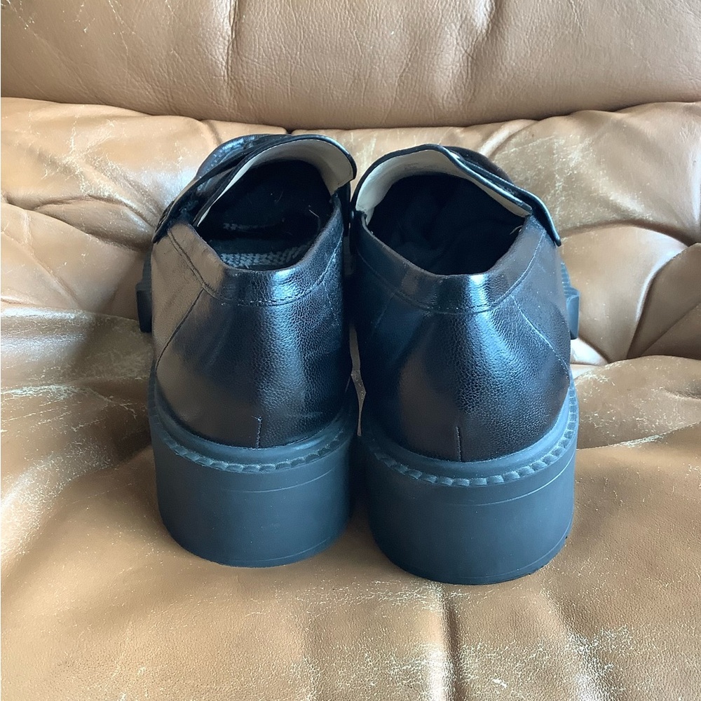 Coach Black Leather Lug-Sole Loafers - Picture 5 of 5